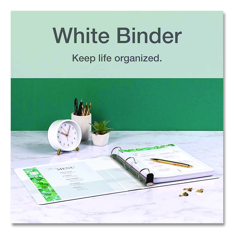 Premier Easy Open ClearVue Locking Slant-D Ring Binder, 3 Rings, 3" Capacity, 11 x 8.5, White