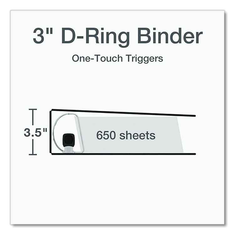 Premier Easy Open ClearVue Locking Slant-D Ring Binder, 3 Rings, 3" Capacity, 11 x 8.5, Black