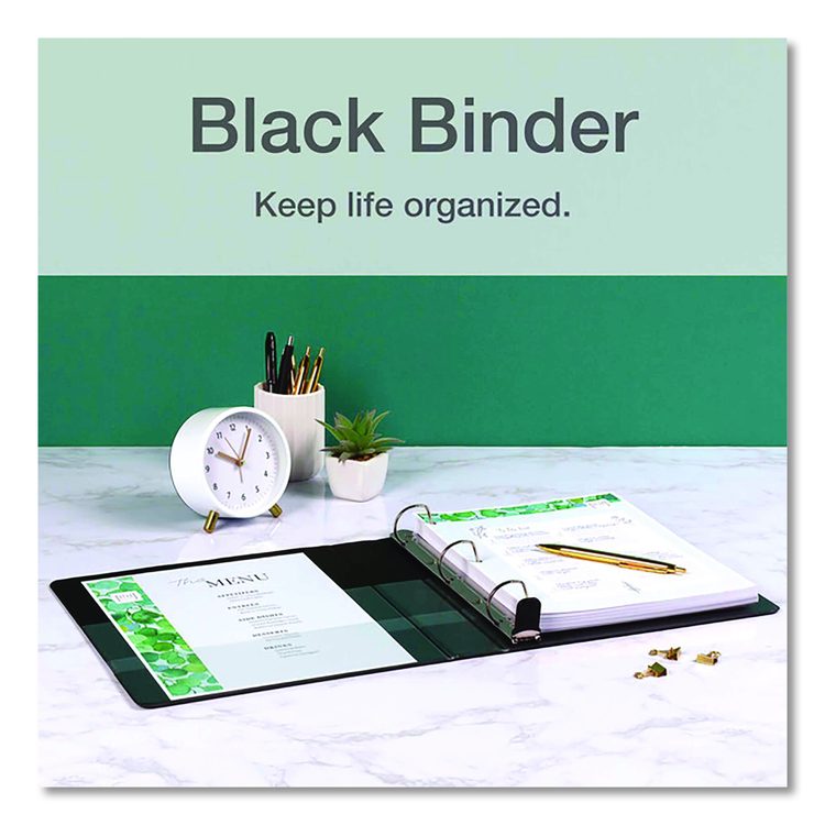 Premier Easy Open ClearVue Locking Slant-D Ring Binder, 3 Rings, 3" Capacity, 11 x 8.5, Black