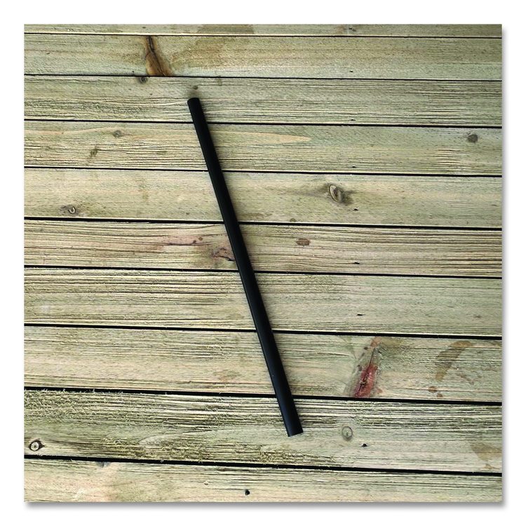 Giant Straws, 7.75", Polypropylene, Black, 150/Pack, 10 Packs/Carton