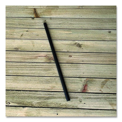 Giant Straws, 7.75", Polypropylene, Black, 150/Pack, 10 Packs/Carton