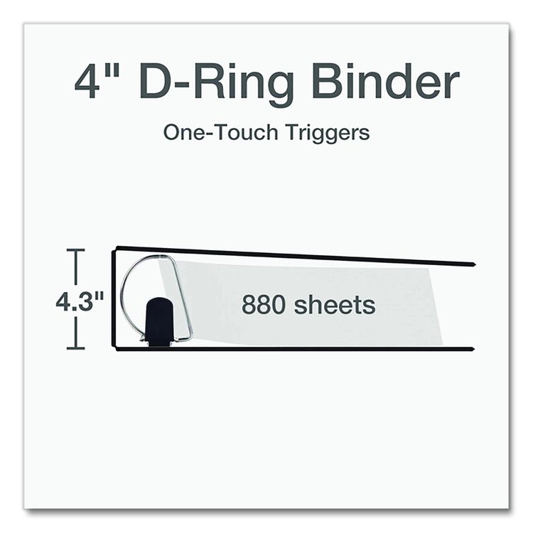 Premier Easy Open ClearVue Locking Slant-D Ring Binder, 3 Rings, 4" Capacity, 11 x 8.5, Black