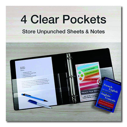 Premier Easy Open ClearVue Locking Slant-D Ring Binder, 3 Rings, 4" Capacity, 11 x 8.5, Black