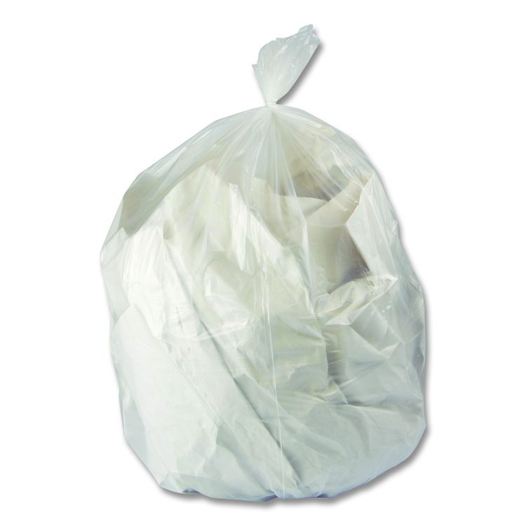 Linear Low-Density Can Liners, 16 gal, 0.5 mil, 24" x 32", Clear, 500/Carton