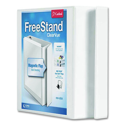 FreeStand Easy Open Locking Slant-D Ring Binder, 3 Rings, 2" Capacity, 11 x 8.5, White