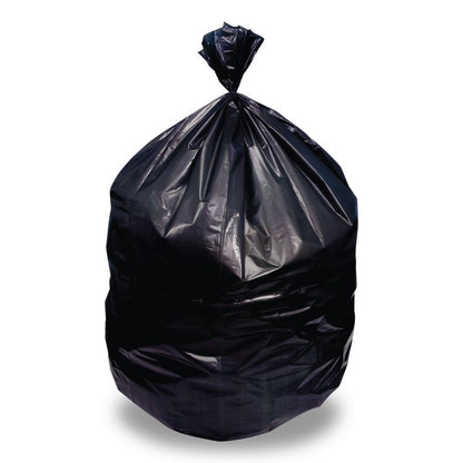 Linear Low Density Can Liners, 56 gal, 1.5 mil, 46' x 50", Black, 100/Carton