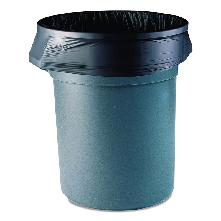 Linear Low Density Can Liners, 56 gal, 1.5 mil, 46' x 50", Black, 100/Carton