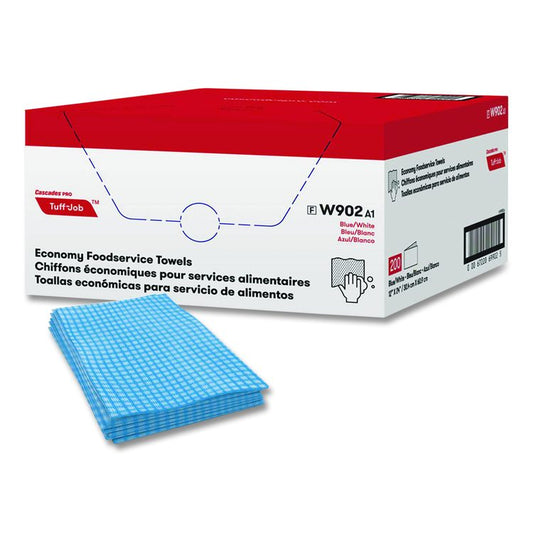 Tuff-Job Foodservice Towels, 12 x 24, Blue/White, 200/Carton