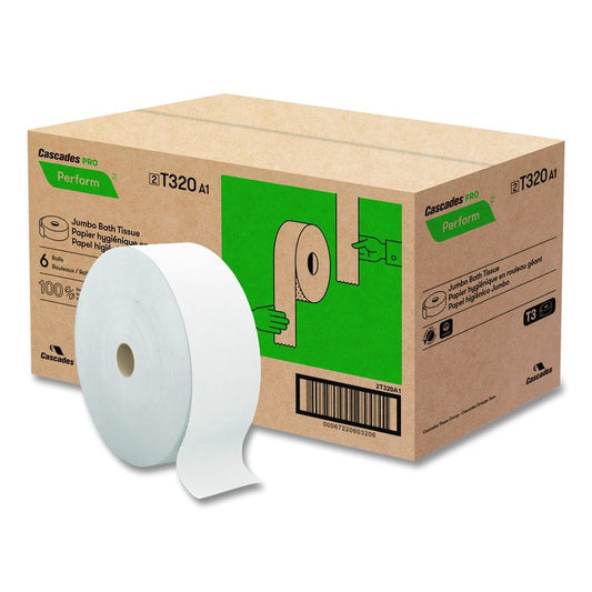 Perform Bath Tissue for Tandem Dispensers, Septic Safe, 2-Ply, 3.45" x 1,250 ft, White, 6 Rolls/Carton