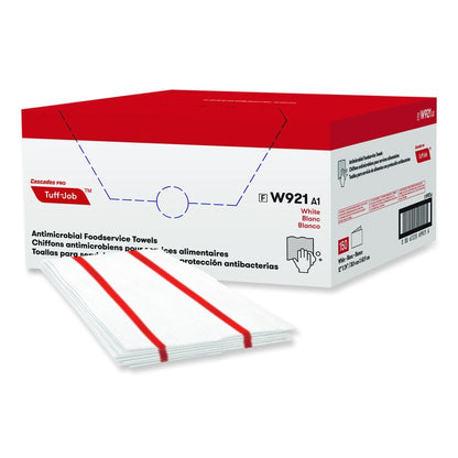 Tuff-Job S900 Antimicrobial Foodservice Towels, 12 x 24, White/Red, 150/Carton