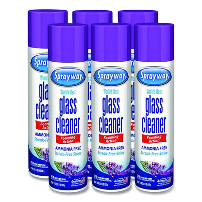 Glass Cleaner, 19 oz Aerosol Spray, 6/Carton