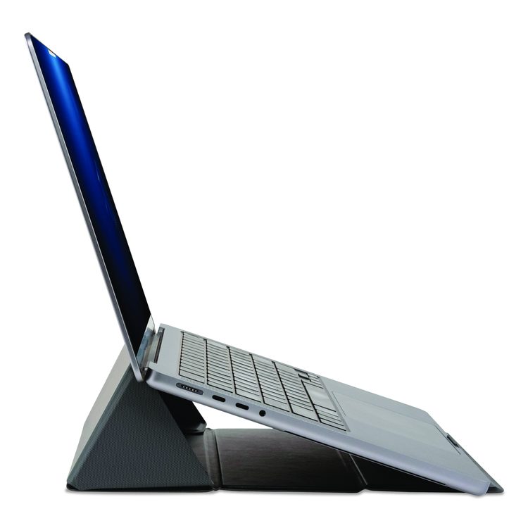 Foldio Laptop and Tablet Stand, +30 Tilt, 9.5" x 14.5" x 3", Black, Supports 7 lb