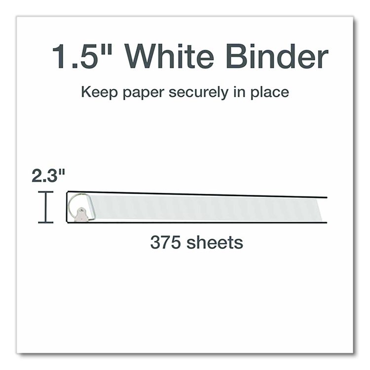 XtraLife ClearVue Non-Stick Slant-D Ring Binder, 3 Rings, 1.5" Capacity, 11 x 8.5, White