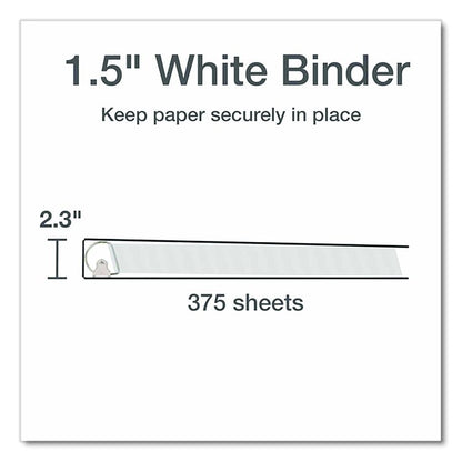 XtraLife ClearVue Non-Stick Slant-D Ring Binder, 3 Rings, 1.5" Capacity, 11 x 8.5, White