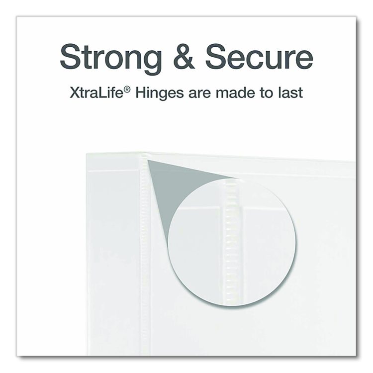 XtraLife ClearVue Non-Stick Slant-D Ring Binder, 3 Rings, 1.5" Capacity, 11 x 8.5, White
