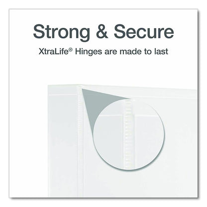XtraLife ClearVue Non-Stick Slant-D Ring Binder, 3 Rings, 1.5" Capacity, 11 x 8.5, White