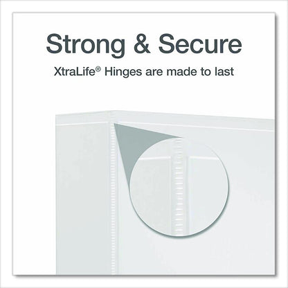 XtraLife ClearVue Non-Stick Slant-D Ring Binder, 3 Rings, 2" Capacity, 11 x 8.5, White