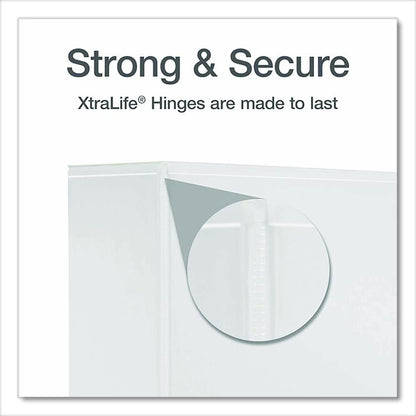 XtraLife ClearVue Non-Stick Slant-D Ring Binder, 3 Rings, 4" Capacity, 11 x 8.5, White