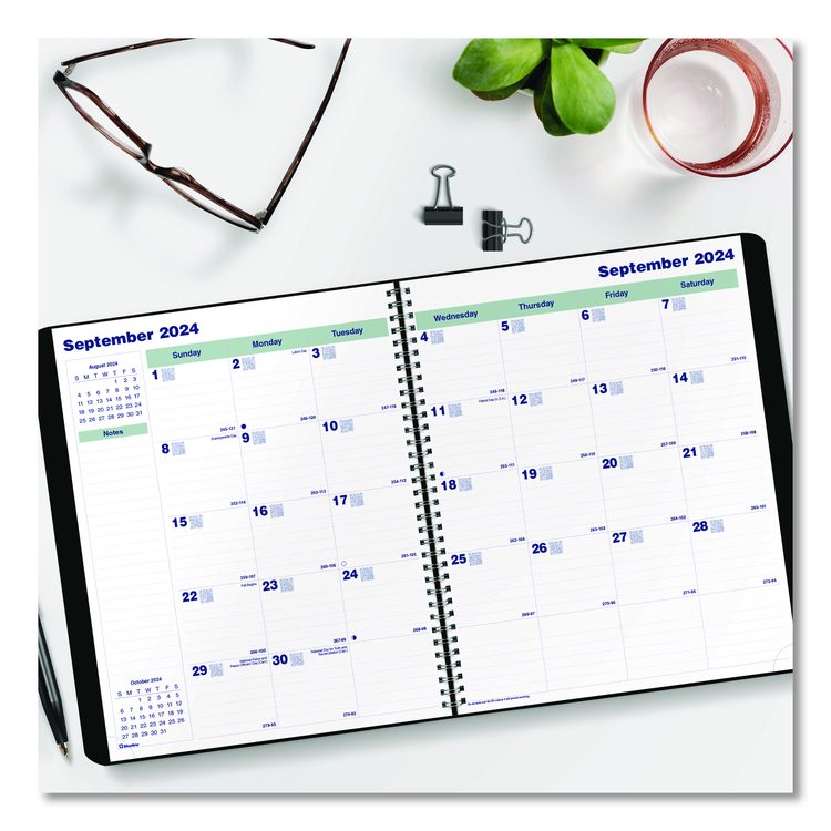 Plan and Link Monthly Planner, 11" x 9.06", Black Cover, 16-Month: Sept 2025 to Dec 2026