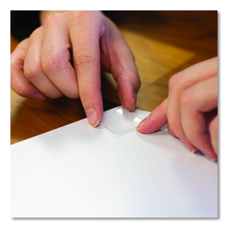 Tough and Clear Double-Sided Mounting Tape Squares, Permanent, Holds Up to 0.58 lb, 1" x 1", Clear, 24/Pack