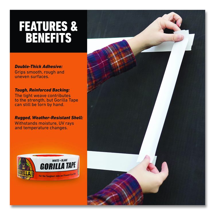 Gorilla Tape, 3" Core, 1.88" x 30 yds, White