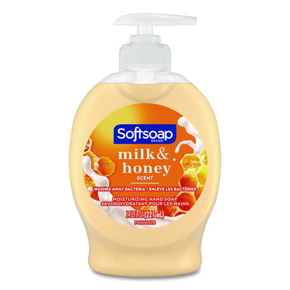 Liquid Hand Soap Pumps, Milk and Honey Scent, 7.5 oz, 6/Carton