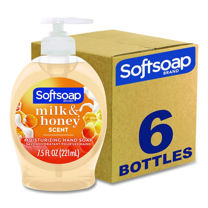 Liquid Hand Soap Pumps, Milk and Honey Scent, 7.5 oz, 6/Carton