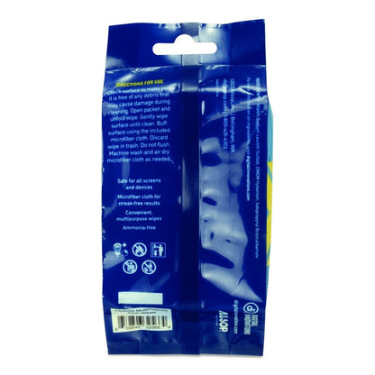 ScreenDr Device and Screen Cleaning Wipes, 6.88" x 3.9", Unscented, White/Gray, 20/Pack