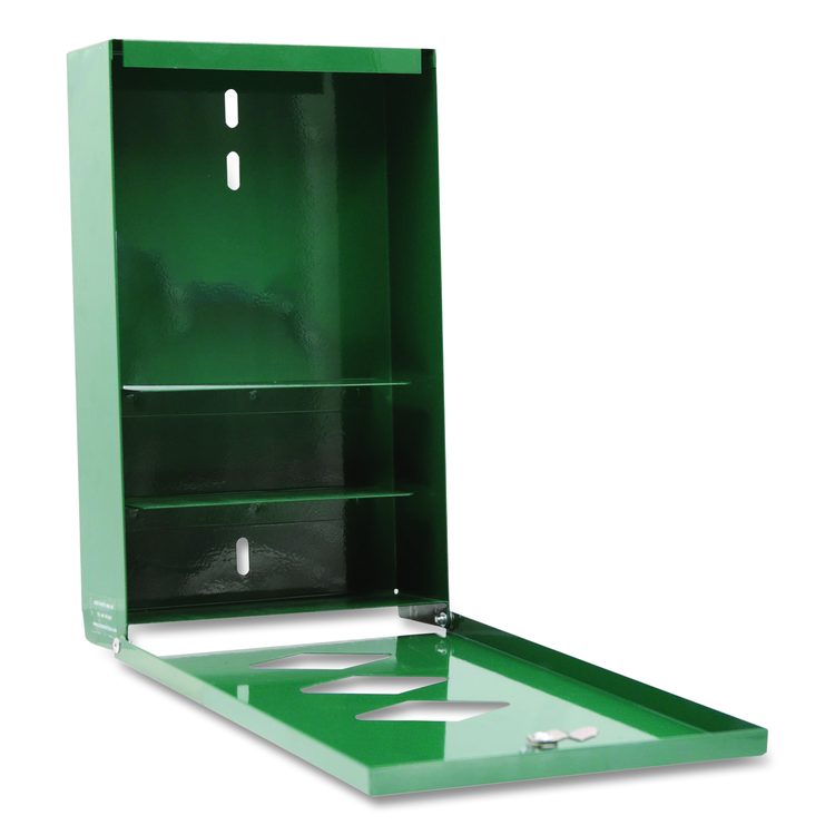 Dog Waste Station, 12 gal, Open Top, Green/White