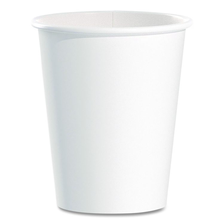 Paper Hot Cups, 10 oz, White, 50/Pack