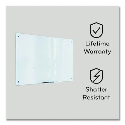 Black Glass Dry Erase Board, 48" x 36" (Actual Size: 47" x 35"), Black Surface