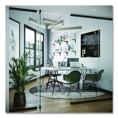 Black Glass Dry Erase Board, 48" x 36" (Actual Size: 47" x 35"), Black Surface