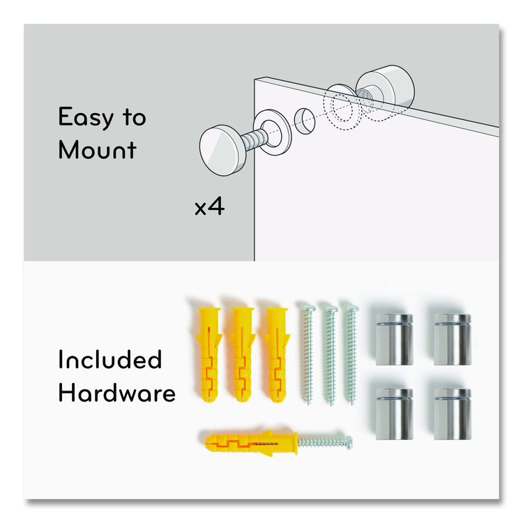 Black Glass Dry Erase Board, 48" x 36" (Actual Size: 47" x 35"), Black Surface