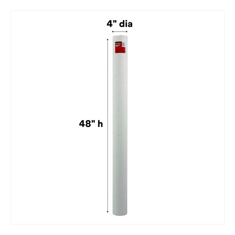 Mailing Tube, 48" Long, 4" Diameter, White, 12/Carton