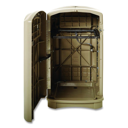 Plaza Indoor/Outdoor Waste Container, 50 gal, Plastic, Beige