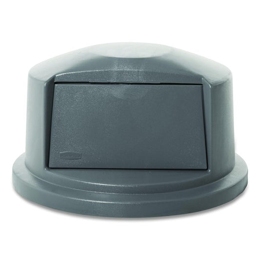 BRUTE Dome Top Swing Door Lid for 32 gal Waste Containers, 22.75" Diameter x 12.25h, Gray