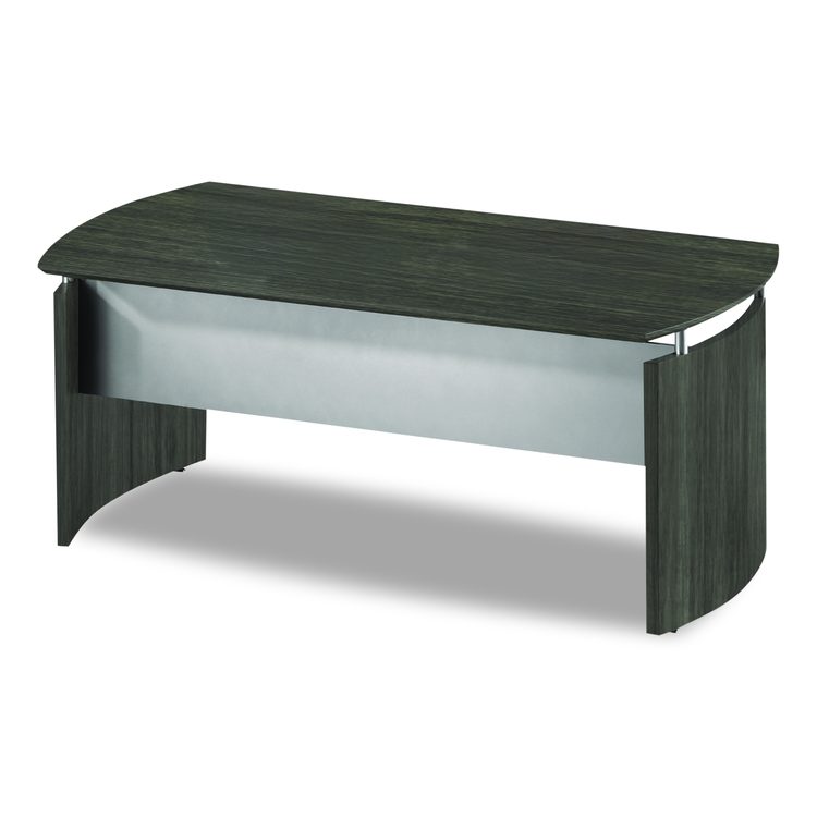 Medina Series Laminate Curved Desk Top, 72" x 36", Gray Steel