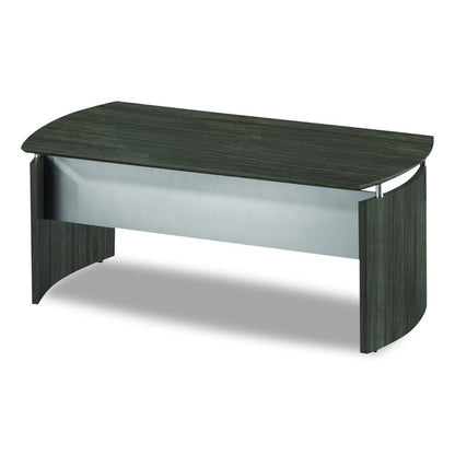 Medina Series Laminate Curved Desk Top, 72" x 36", Gray Steel