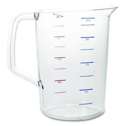 Bouncer Measuring Cup, 4 qt, Plastic, Clear