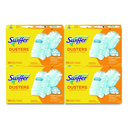 Dusters Refill, Dust Lock Fiber, Unscented, Light Blue, 10/Box, 4 Box/Carton