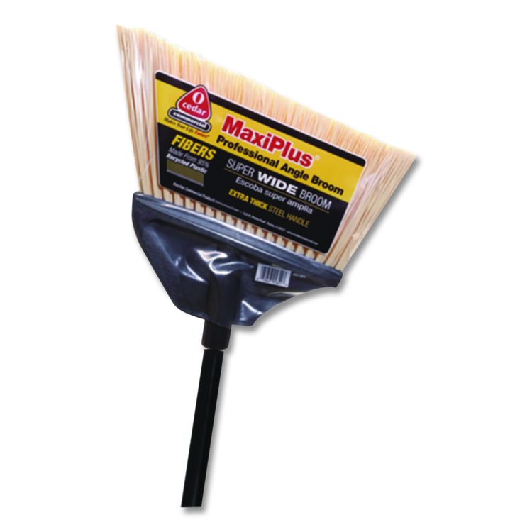 MaxiPlus Professional Angle Broom, 51" Length, Black, 4/Carton