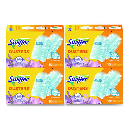 Dusters Refill, DustLock Fiber, Lavender Vanilla Scent, Light Blue, 10/Box, 4 Boxes/Carton