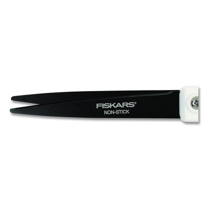 Premier SoftGrip Nonstick Scissors, 9.75" Long, 8" Cut Length, Offset White Handle