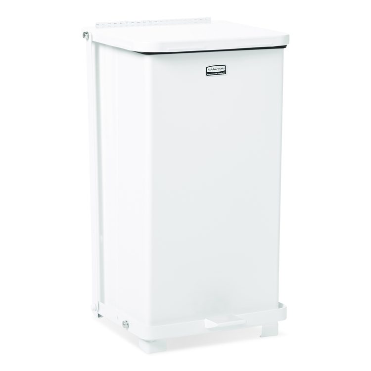 Defenders Heavy-Duty Steel Step Can, 6.5 gal, Steel, White