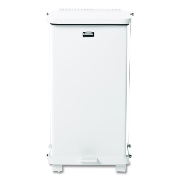 Defenders Heavy-Duty Steel Step Can, 6.5 gal, Steel, White