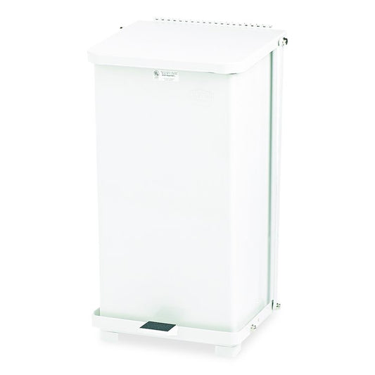 Defenders Heavy-Duty Steel Step Can, 6.5 gal, Steel, White