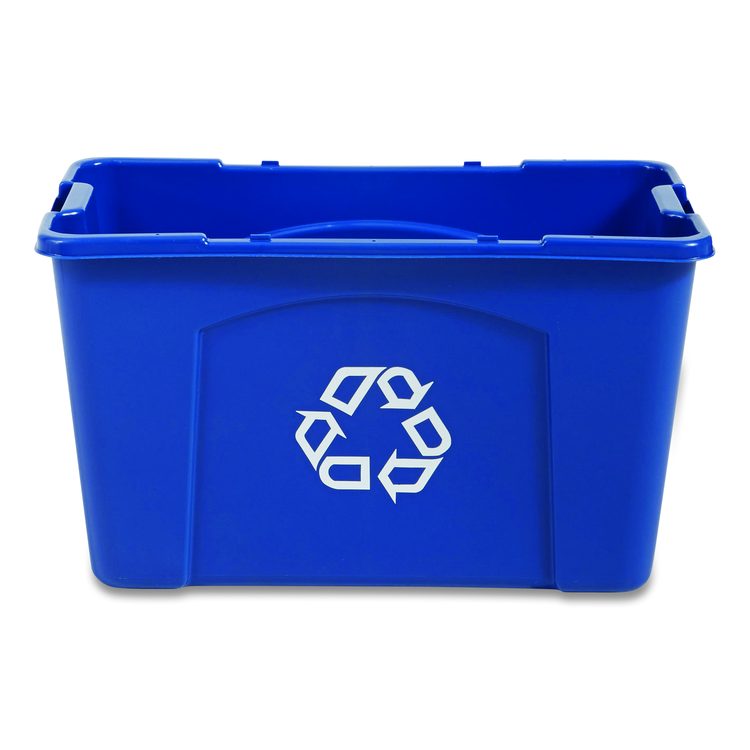 Stacking Recycle Bin, 18 gal, Polyethylene, Blue