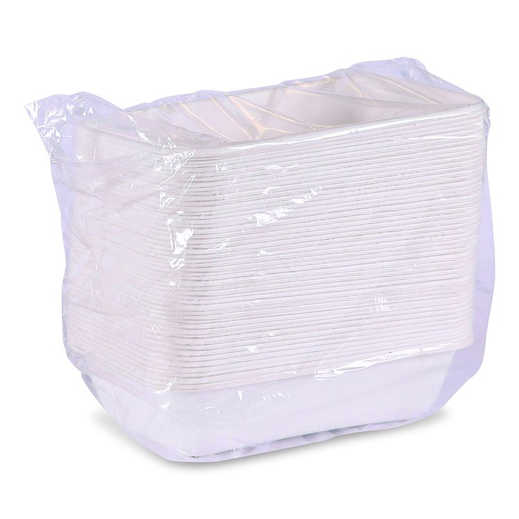 WorldView Vanguard Rectangular Container, 32 oz, 4.71 x 7.01 x 1.04, White, Sugarcane Fiber, 400/Carton