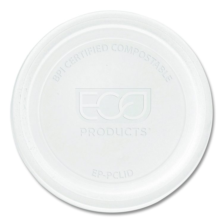 Compostable Clear PLA Plastic Portion Cup Lids, Fits 2 oz to 4 oz Portion Cups, Clear, 2,000/Carton