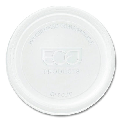 Compostable Clear PLA Plastic Portion Cup Lids, Fits 2 oz to 4 oz Portion Cups, Clear, 2,000/Carton